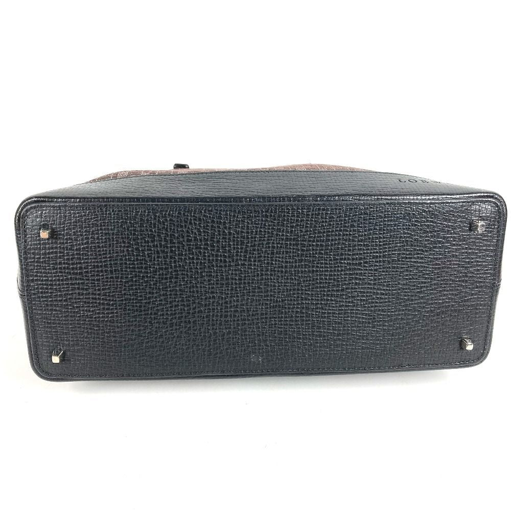 Loewe Handbag All Over Pattern Logo Leather Canvas Black — view 6