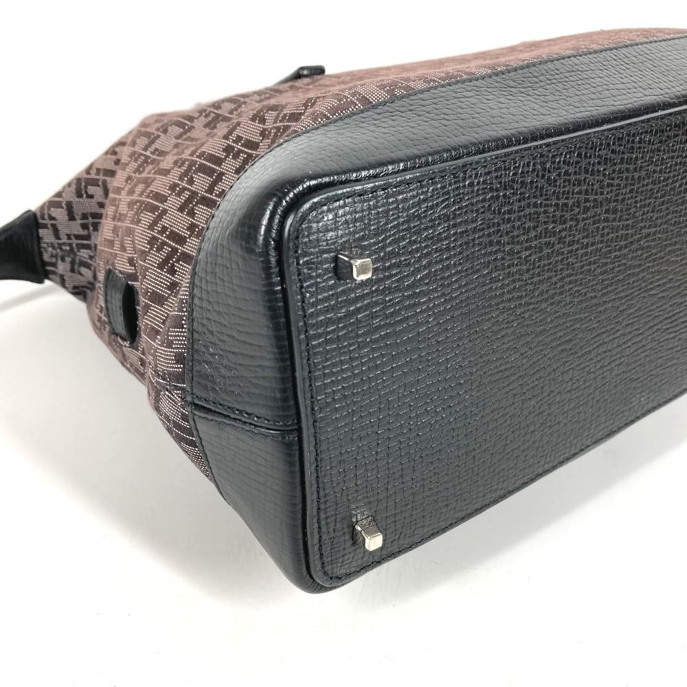 Loewe Handbag All Over Pattern Logo Leather Canvas Black — view 7