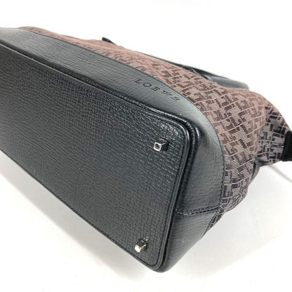 Loewe Handbag All Over Pattern Logo Leather Canvas Black — view 5