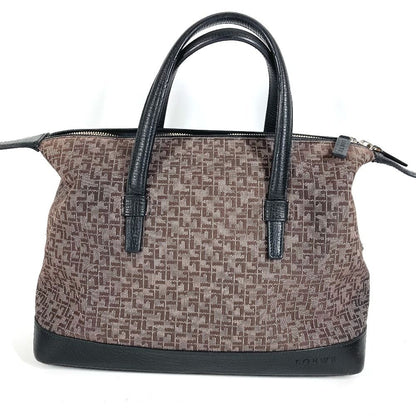Loewe Handbag All Over Pattern Logo Leather Canvas Black
