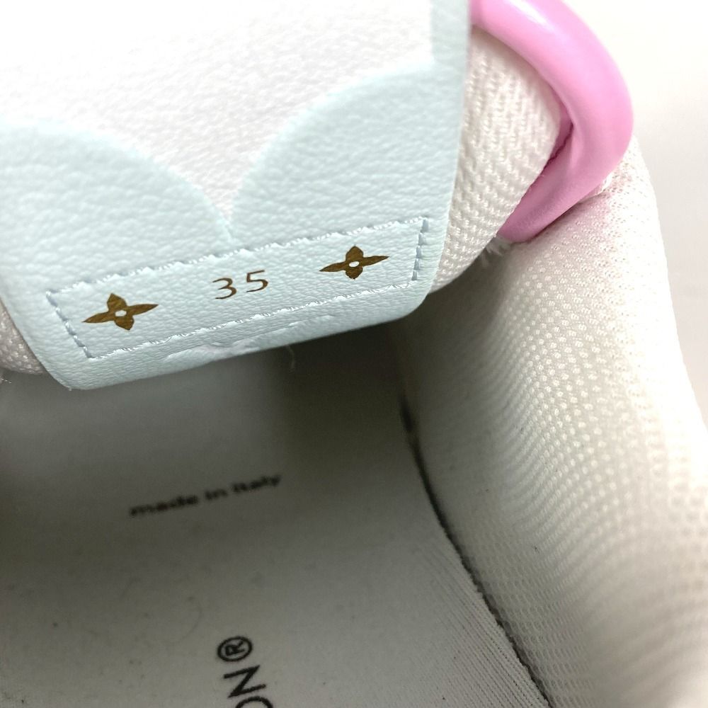 Louis Vuitton Sneakers Logo Lace Canvas Leather Pink — view 8