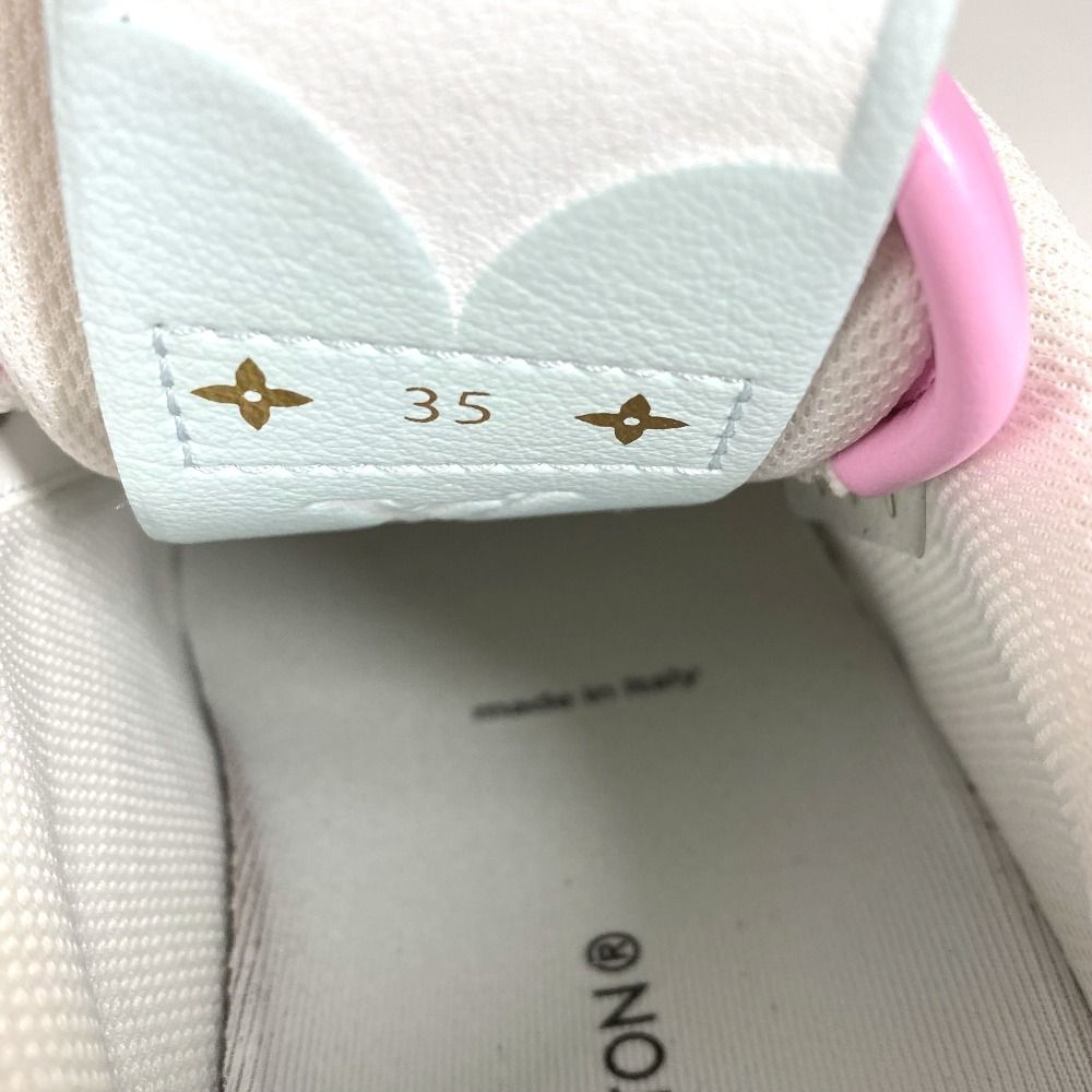 Louis Vuitton Sneakers Logo Lace Canvas Leather Pink — view 7