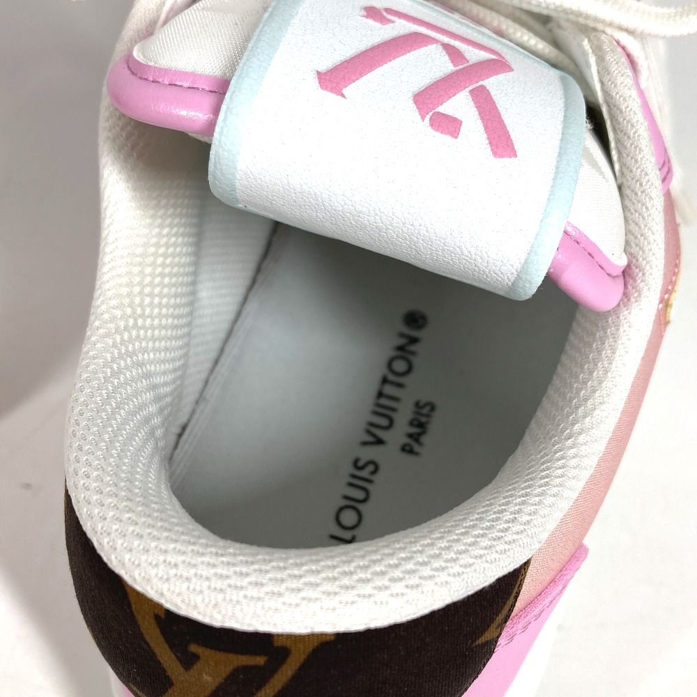 Louis Vuitton Sneakers Logo Lace Canvas Leather Pink — view 6