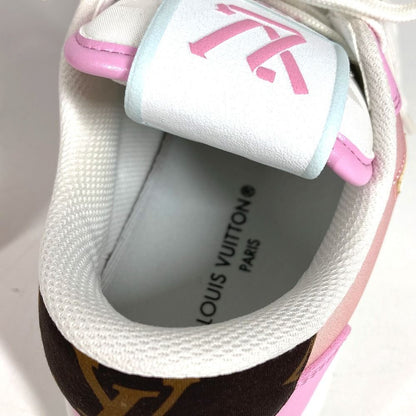 Louis Vuitton Sneakers Logo Lace Canvas Leather Pink — view 6