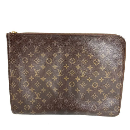 Louis Vuitton Clutch Poche Document Monogram Canvas Brown