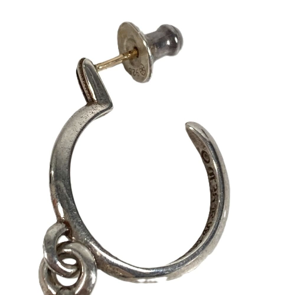 Chrome Hearts Earrings Tiny CH Cross Hoop Silver — view 4