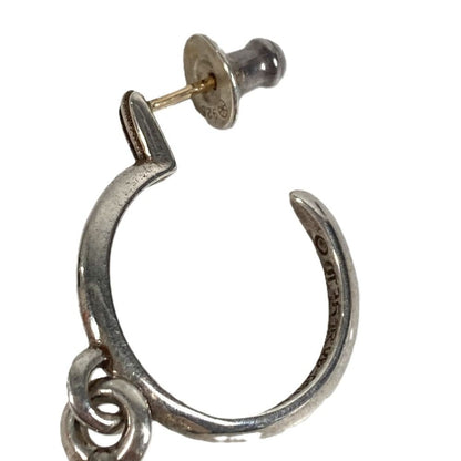 Chrome Hearts Earrings Tiny CH Cross Hoop Silver — view 4