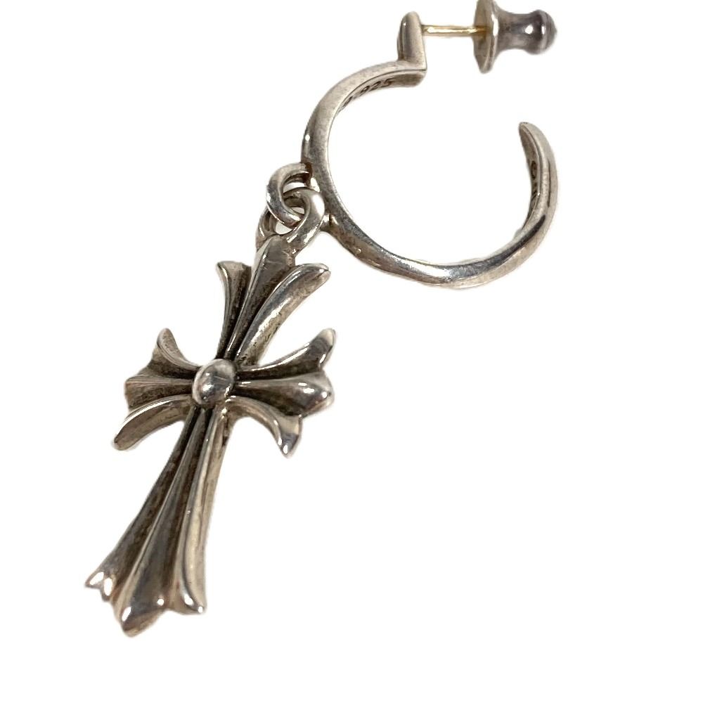 Chrome Hearts Earrings Tiny CH Cross Hoop Silver — view 5
