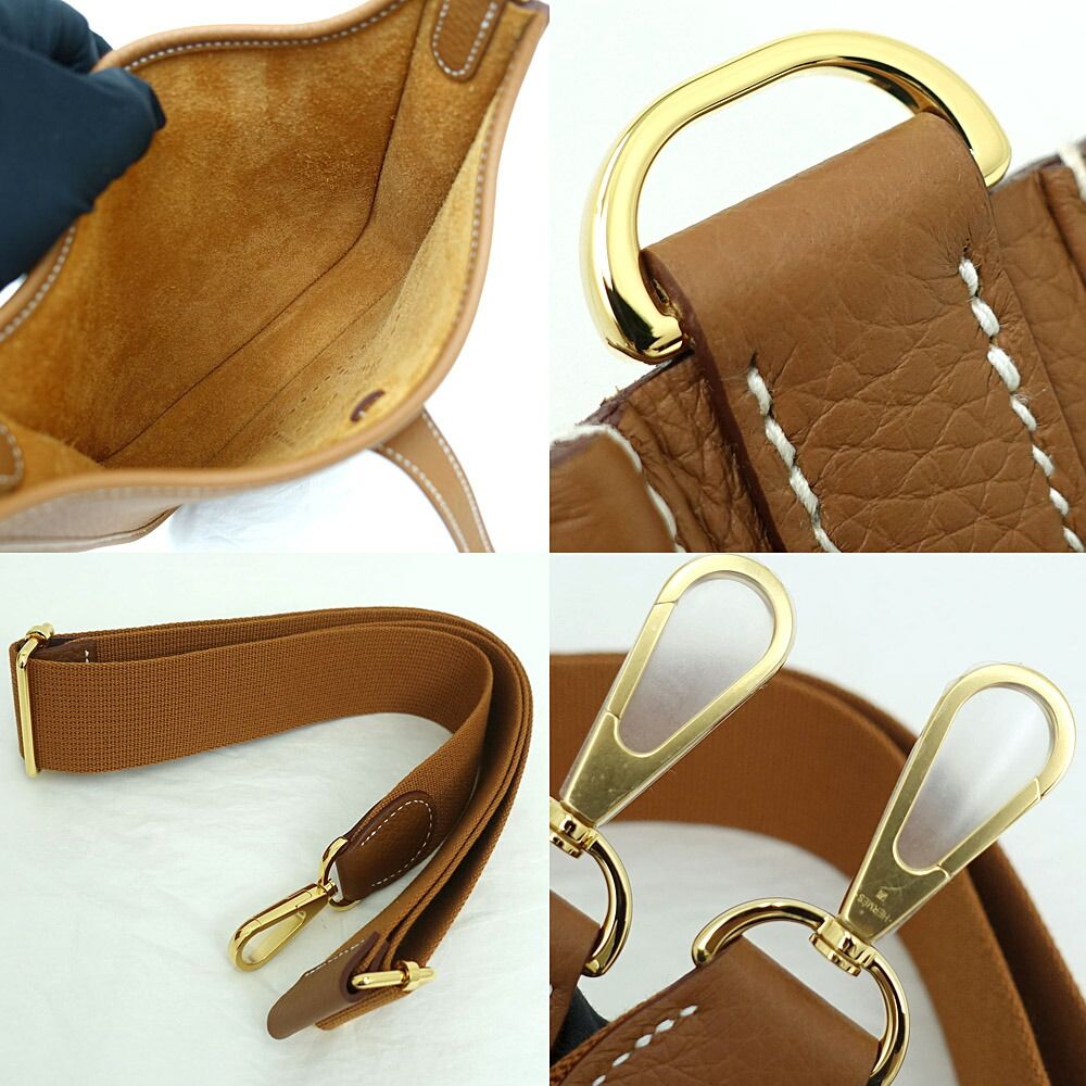 Hermes Evelyne III 23 Gold Taurillon Clemence Shoulder Bag — view 7