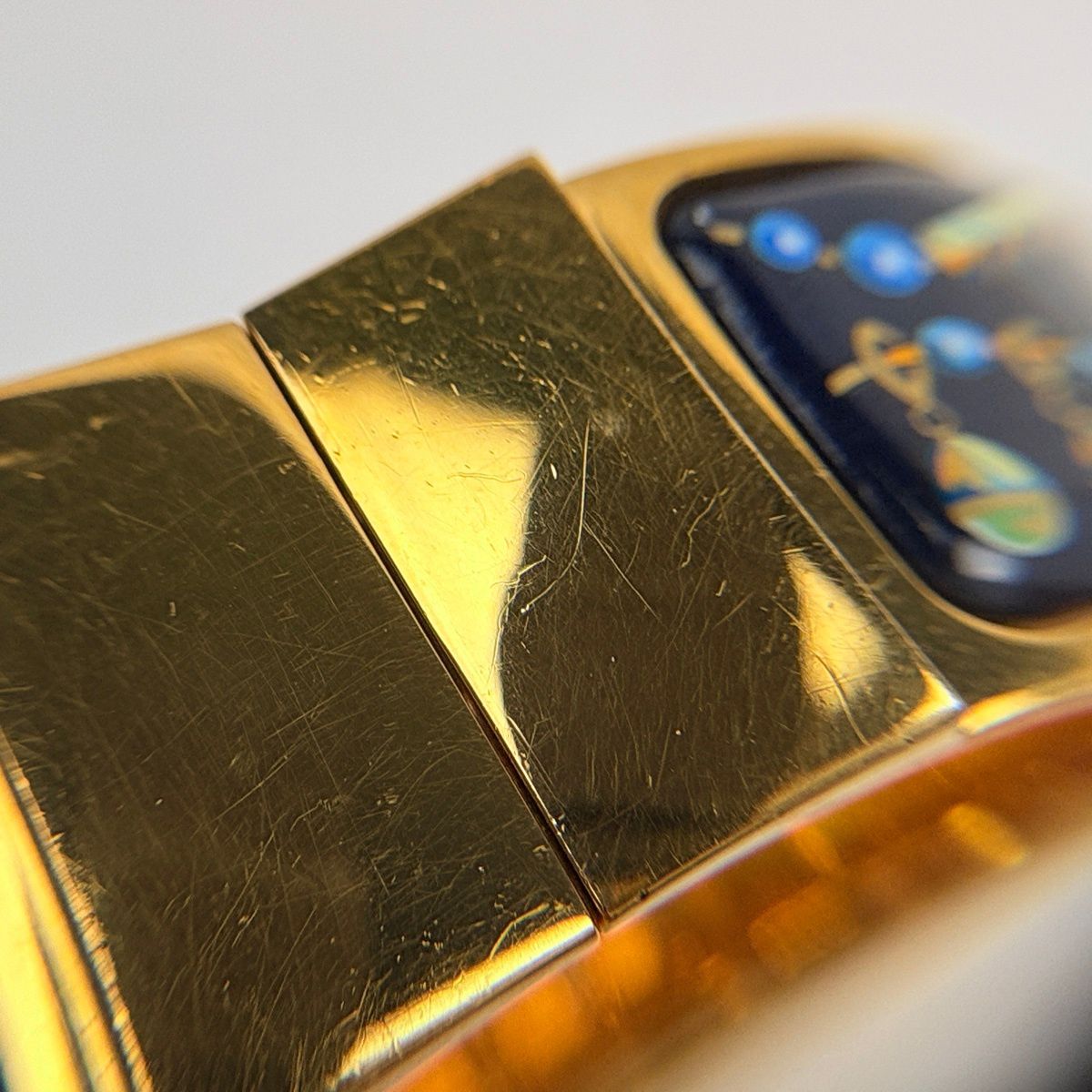 Hermes Enamel GM Location Cloisonne Bangle Gold Plated Blue Bracelet — view 3