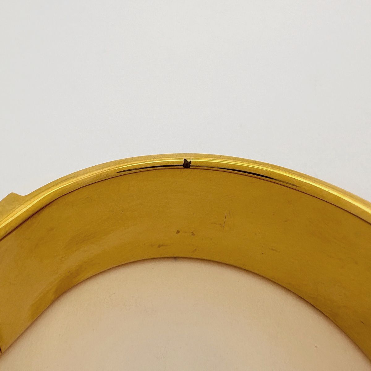 Hermes Enamel GM Location Cloisonne Bangle Gold Plated Blue Bracelet — view 4