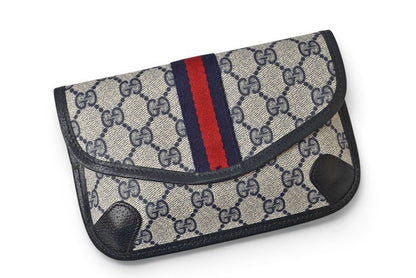 Gucci Pouch Vintage GG Plus Sherry Line Blue Beige — view 2