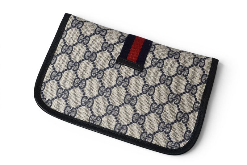 Gucci Pouch Vintage GG Plus Sherry Line Blue Beige — view 3