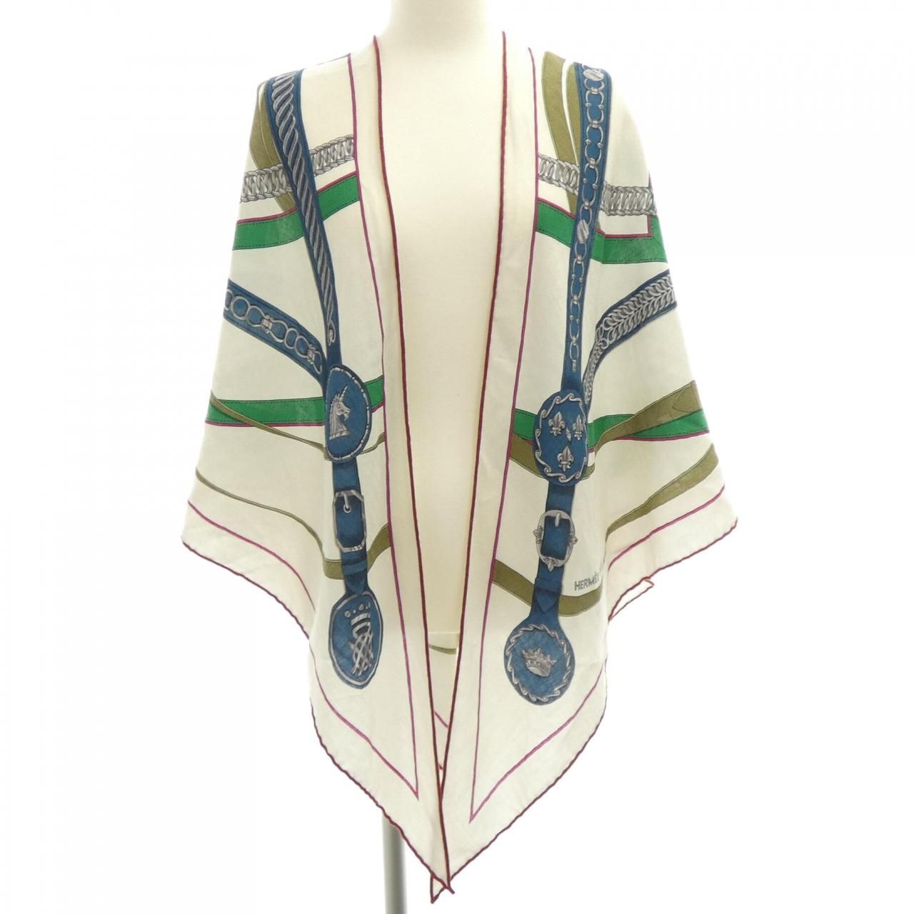 Hermes la Promenade du Matin Triangle Jean Shawl Scarf