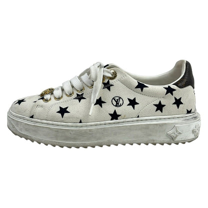 Louis Vuitton Sneakers Time Out Line Star Print White Black Brown Monogram 35.5