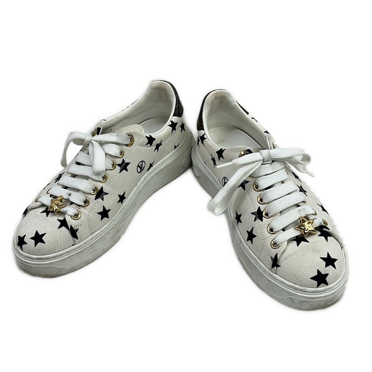 Louis Vuitton Sneakers Time Out Line Star Print White Black Brown Monogram 35.5 — view 2