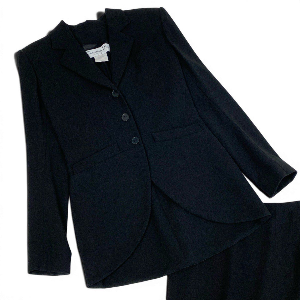 Dior Boutique Dio 2008 Era Set Skirt jacket Black Silk — view 4