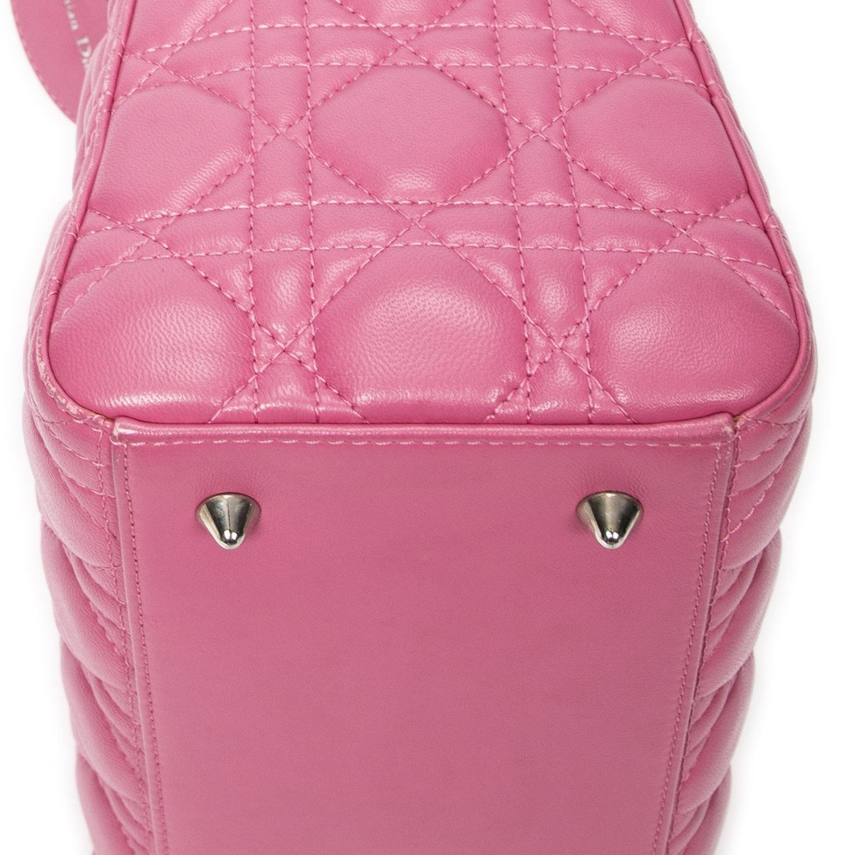 Dior Lady Dior Zip Pink Kanji Lambskin Leather Handbag — view 8