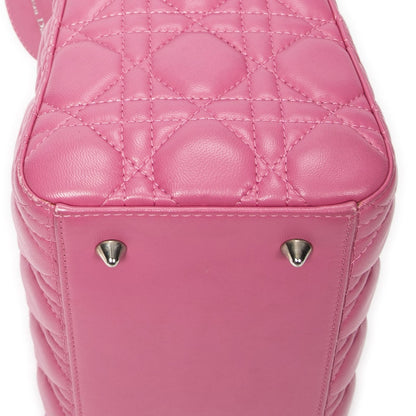 Dior Lady Dior Zip Pink Kanji Lambskin Leather Handbag — view 8