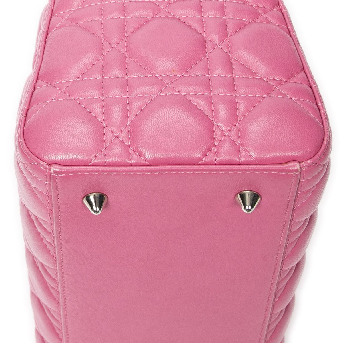 Dior Lady Dior Zip Pink Kanji Lambskin Leather Handbag — view 7