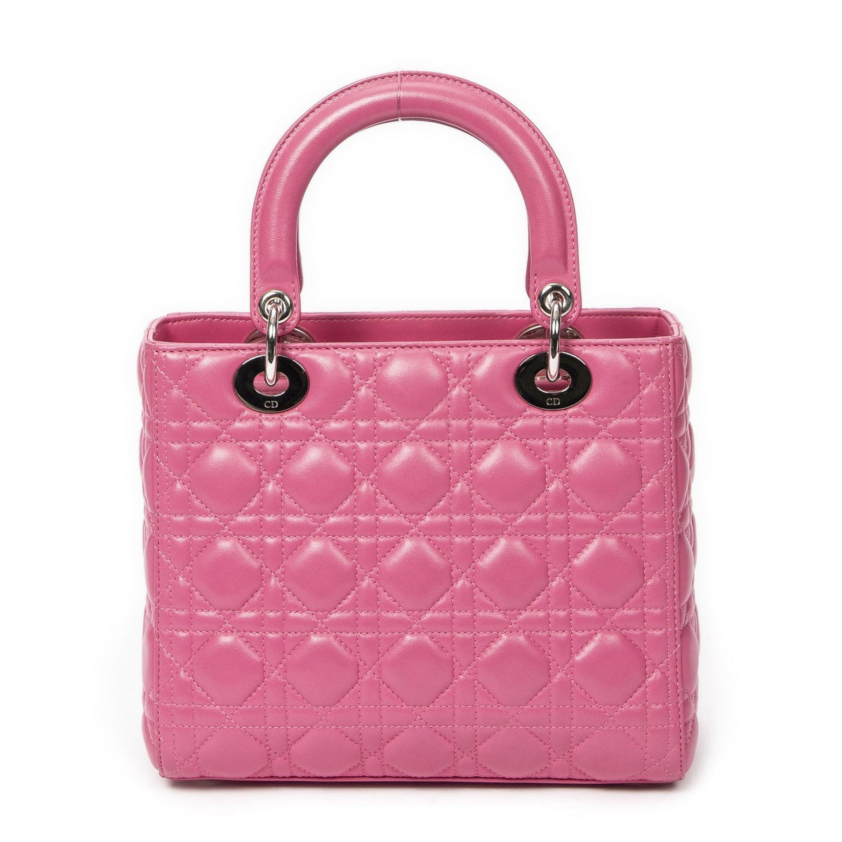 Dior Lady Dior Zip Pink Kanji Lambskin Leather Handbag — view 5