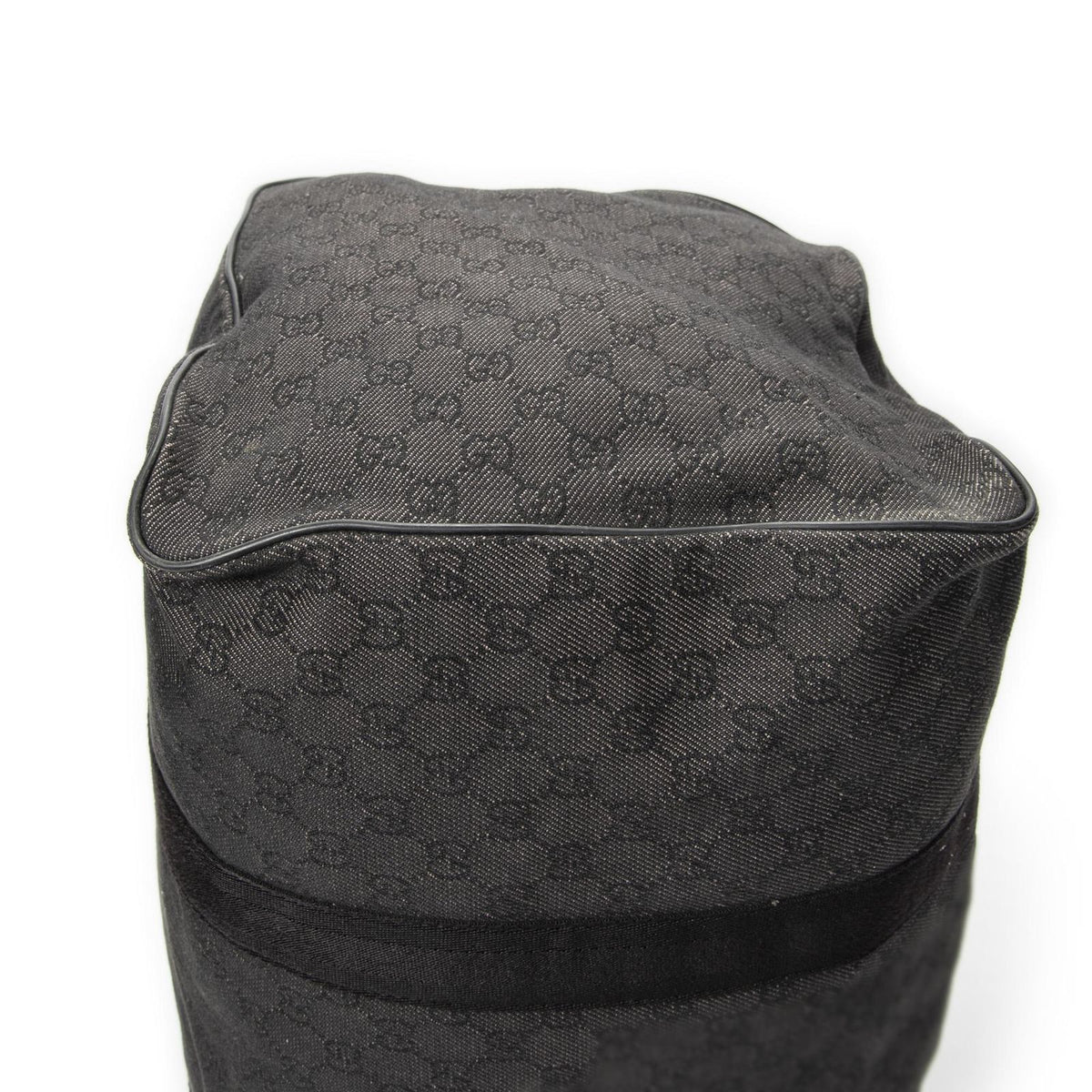 Gucci Large Duffle Black GG Denim Canvas — view 7