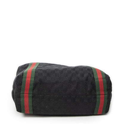 Gucci Open Shopping Tote Bag Black GG Canvas — view 6