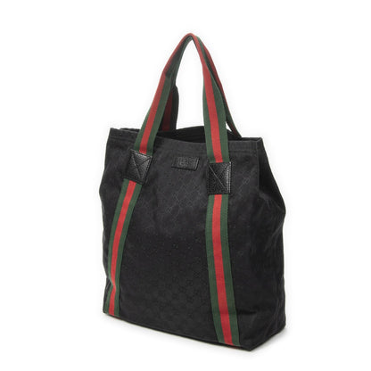 Gucci Open Shopping Tote Bag Black GG Canvas — view 2