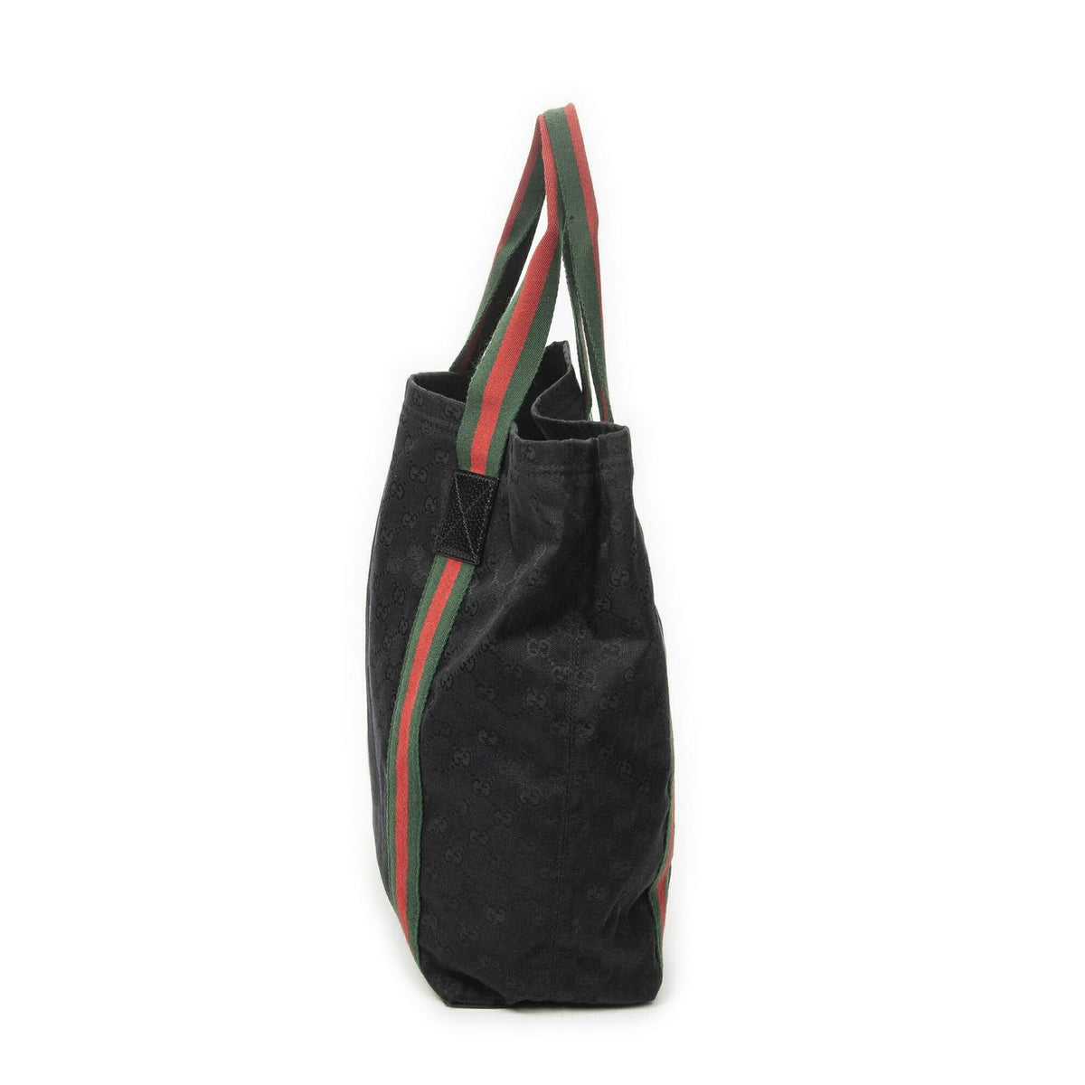 Gucci Open Shopping Tote Bag Black GG Canvas — view 4