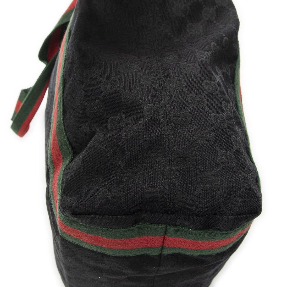 Gucci Open Shopping Tote Bag Black GG Canvas — view 7