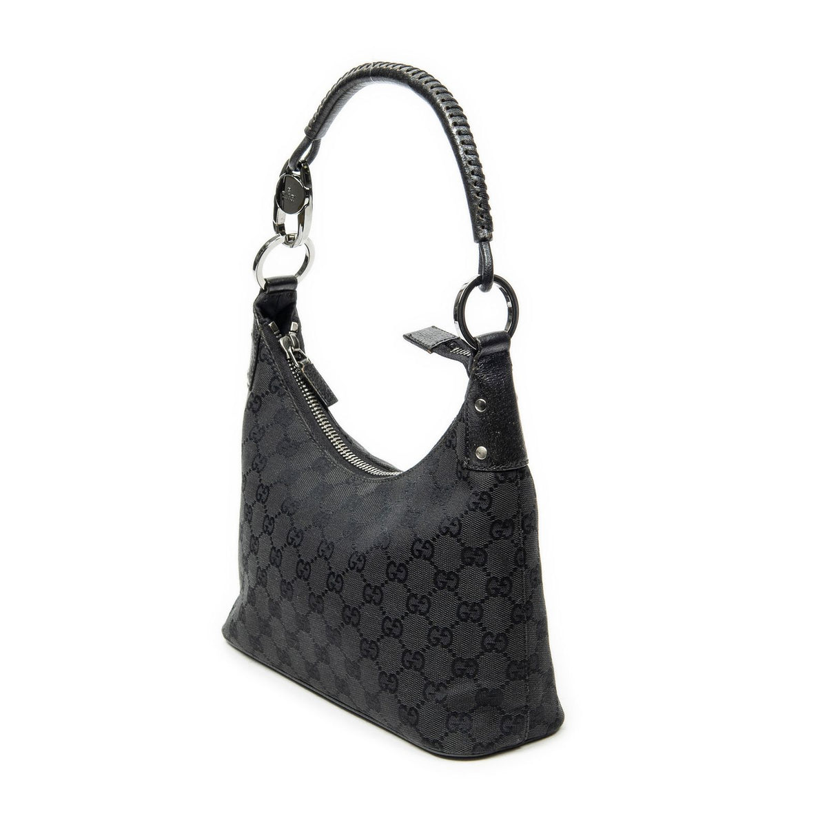 Gucci Small Hobo Black GG Canvas — view 2