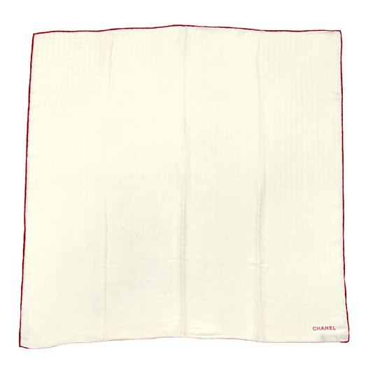 Chanel CC Logo Scarf Silk Beige