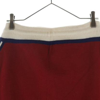 Celine Triomphe Mini Wool Skirt Red Navy — view 4
