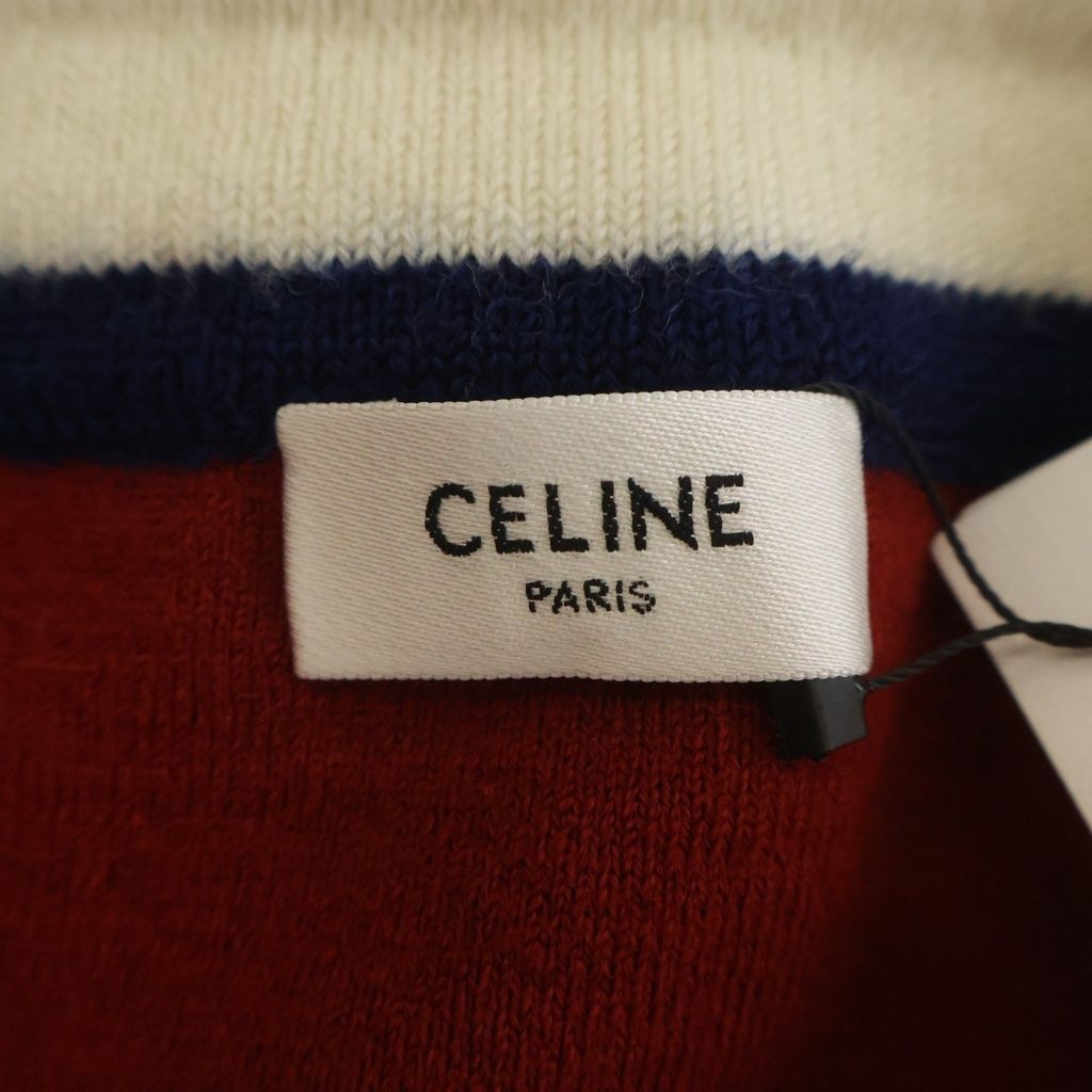 Celine Triomphe Mini Wool Skirt Red Navy — view 7