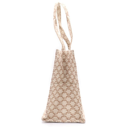 Celine Cabas Thais Large Triomphe Canvas Leather Tote Bag Beige — view 3
