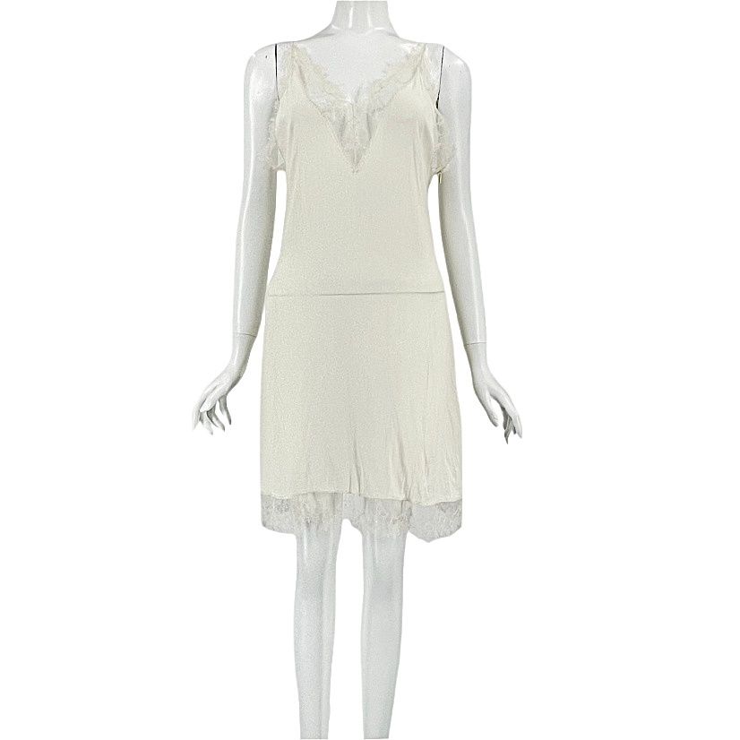 Gucci Dress GG Button Tweed 40 White Floral Lace Fabric — view 3