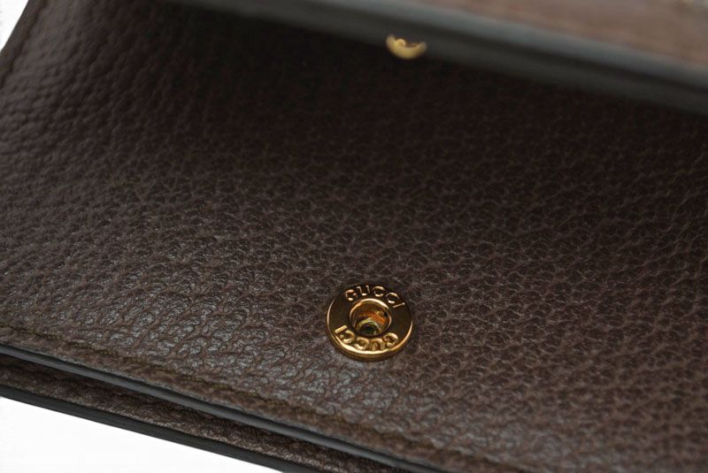 Gucci Mini Wallet Bifold Folding GG Brown Beige Ophidia Supreme — view 8