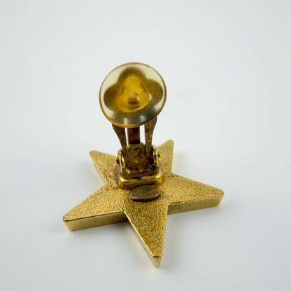 Chanel 01P CC Logo Star Motif Single Earring Plated Gold Vintage — view 8