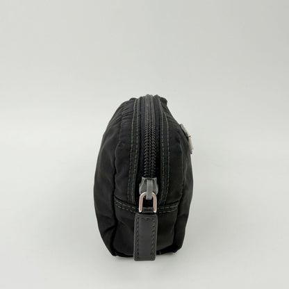 Prada Tessuto Nylon Triangle Logo Pouch Black Vintage — view 4