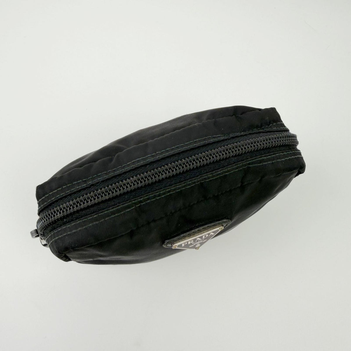 Prada Tessuto Nylon Triangle Logo Pouch Black Vintage — view 5