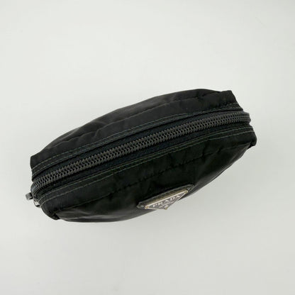 Prada Tessuto Nylon Triangle Logo Pouch Black Vintage — view 5