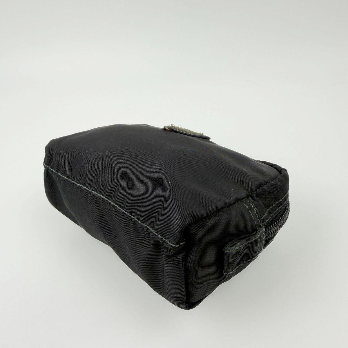 Prada Tessuto Nylon Triangle Logo Pouch Black Vintage — view 8