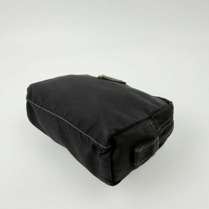Prada Tessuto Nylon Triangle Logo Pouch Black Vintage — view 8
