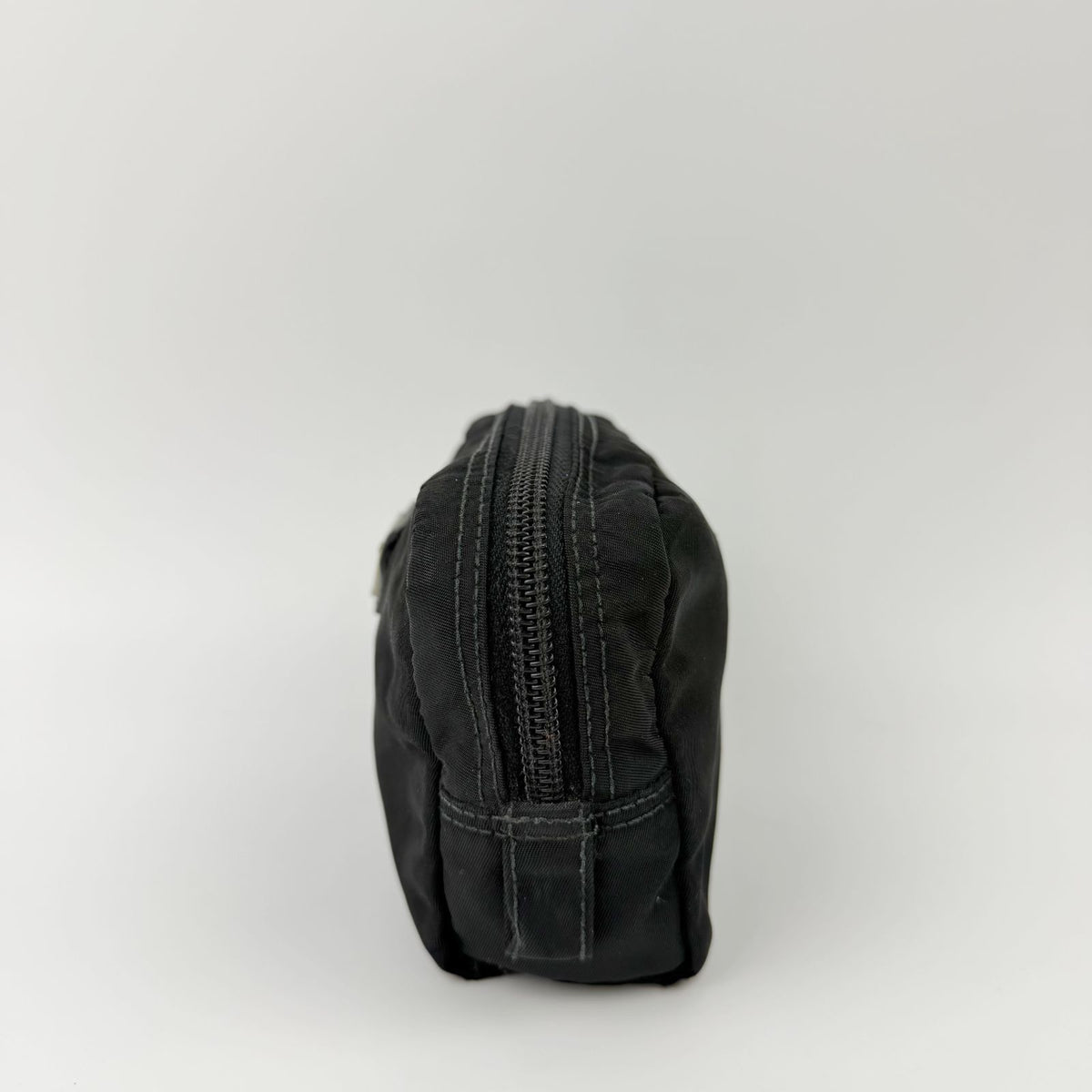 Prada Tessuto Nylon Triangle Logo Pouch Black Vintage — view 3
