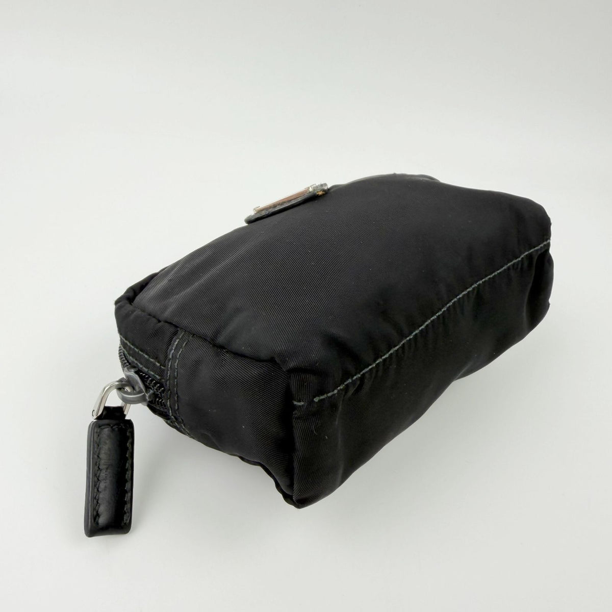 Prada Tessuto Nylon Triangle Logo Pouch Black Vintage — view 7
