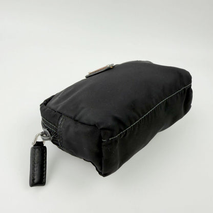 Prada Tessuto Nylon Triangle Logo Pouch Black Vintage — view 7