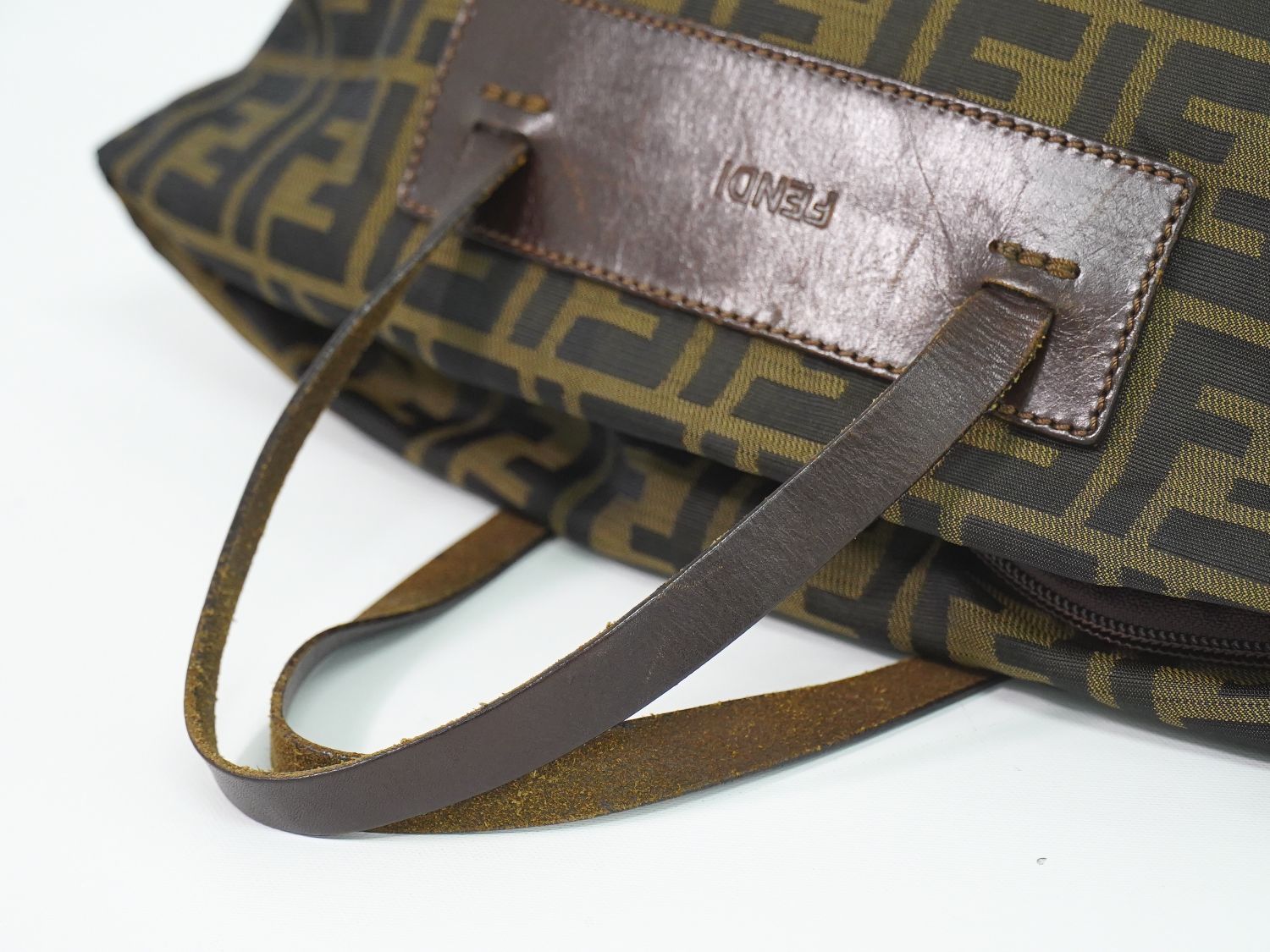 Fendi Zucca Tote Bag Canvas Brown — view 4