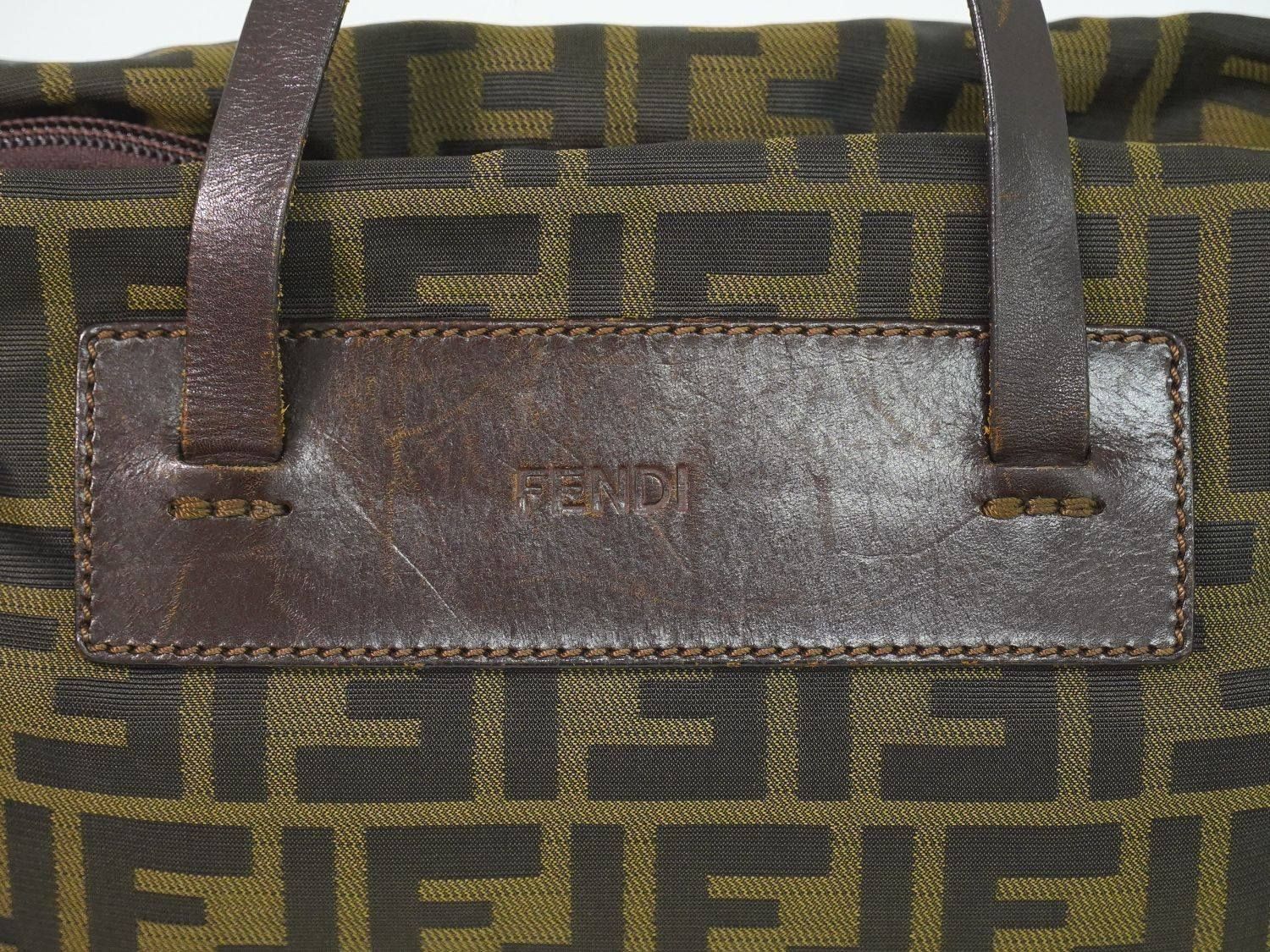 Fendi Zucca Tote Bag Canvas Brown — view 7