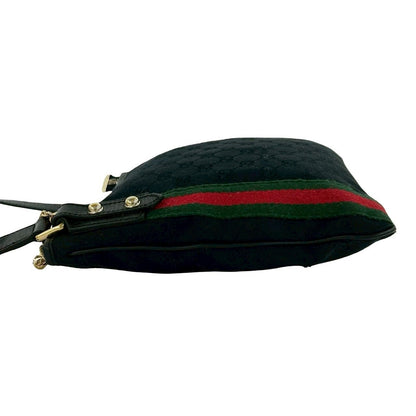 Gucci Sherry Line GG Canvas Pattern Shoulder Bag Pochette Crossbody Black — view 5