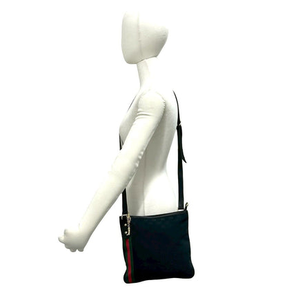 Gucci Sherry Line GG Canvas Pattern Shoulder Bag Pochette Crossbody Black — view 2
